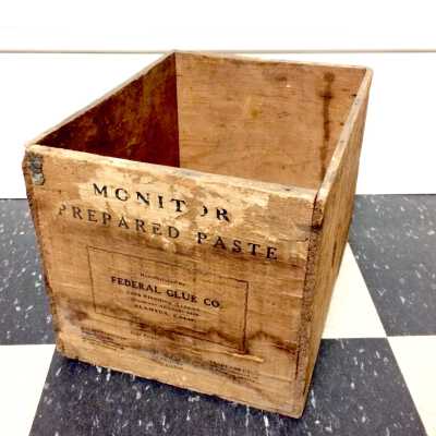 Monitor Prepared Paste Wooden packing box of Federal Glue Co., 1932