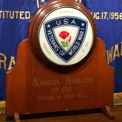 Display Emblem Alameda Barracks No. 635, Veterans of WWI, before 1970