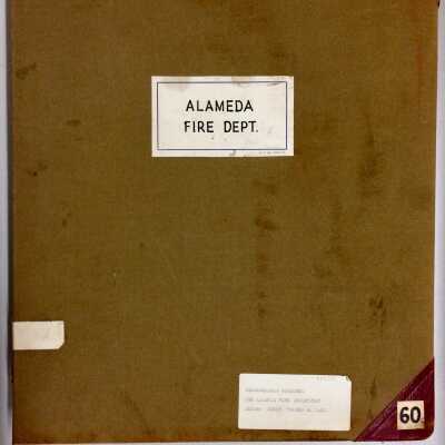 Album with photos and clippings about the Fire Department, early 1900s-1920s