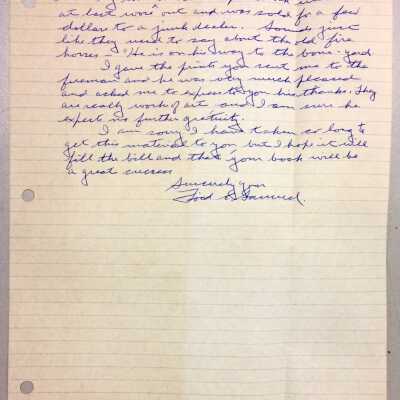 Loose page, part of a letter, signed by Ford Samuel.
