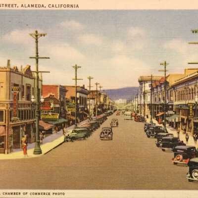Postcard Park Street and Alameda Ave, Ca. 1930?