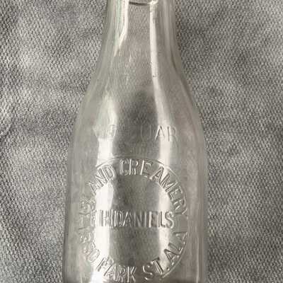Island Creamery Quart Milk Bottle, c. 1920
