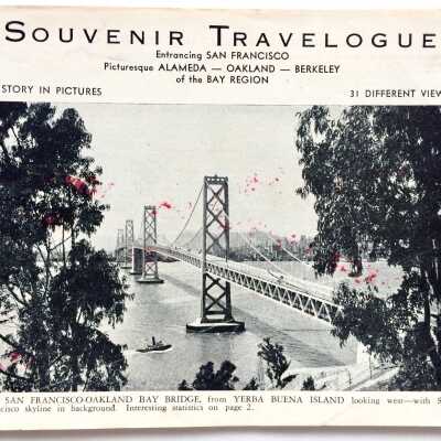 Souvenir Travelogue booklet with views of sights around the San Francisco Bay, 1945