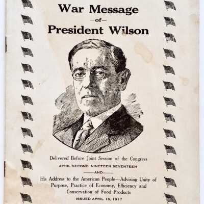 Booklet with War message of President Wilson, 1917