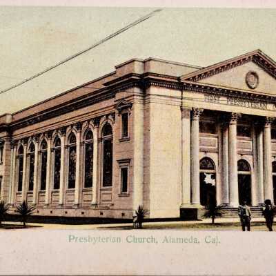 Postcard west and south side First Presbyterian Church, 1907