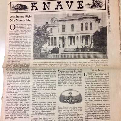 Clipping about exhibit of Percy Gray, artist, with image of 1417 St. Charles, 1971
