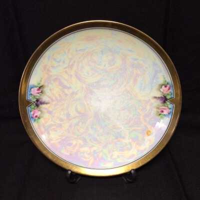 Bavarian porcelain plate handpainted by Jorgensen, c. 1920s