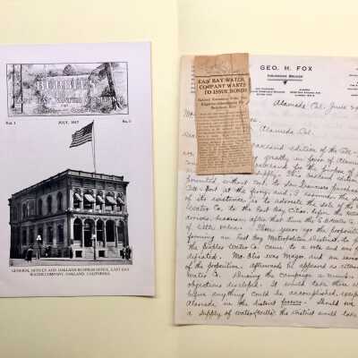 City Hall documents relating to the East Bay Water Company, 1917