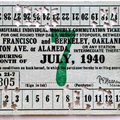 Electric train ticket No. 7, 1940