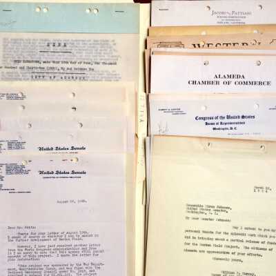 Folder with correspondence about development at Benton Field, 1932-1935