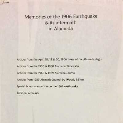 Articles about the 1906 earthquake, 1906-1989