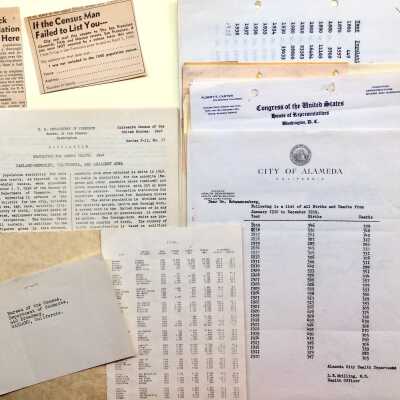 Folder with City documents relating to 1940 Census results
