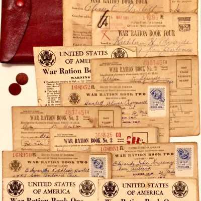 War Ration Books of John & Kathleen Edwards & Oliver C. Haslett, 1945