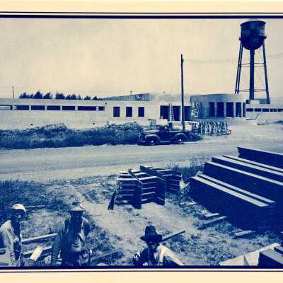 Postcard of construction of the Officers Club, NAS, 1941