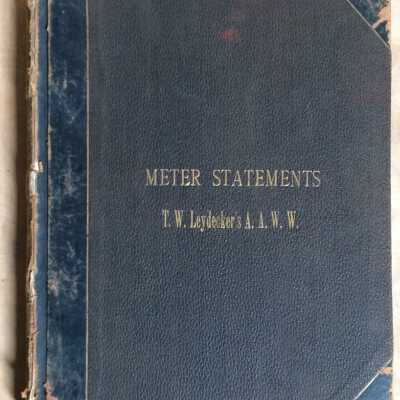 T.W. Leydecker's A.A.W.W. Meter Statements Accounting book, c. 1891
