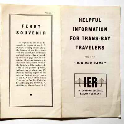 'Helpful Information' Flyer by Inter Urban Electric Railway Company, 1939