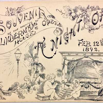 Souvenir Program play opening night Linderman's Opera House, 1892
