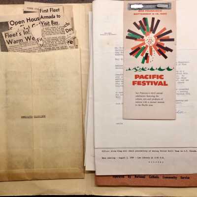 Folder with documents relating to visits by the First Fleet, 1956-1960