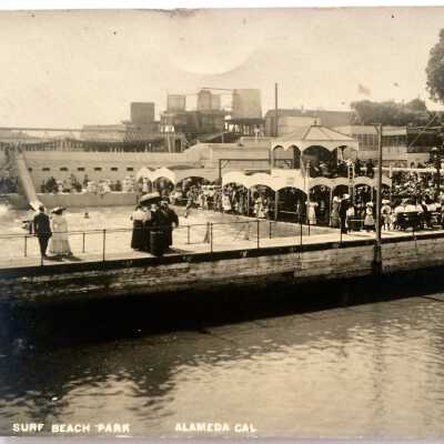 Post Card Surf Beach Bandstand, Dance Floor, Pool, Ca. 1912