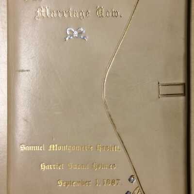 Marriage Certificate booklet of Haslett Holmes Wedding, 1887