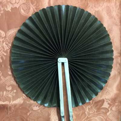 Collapsible buckram fan of Mrs. Davis (nee Lott), 1890s or early 1900s