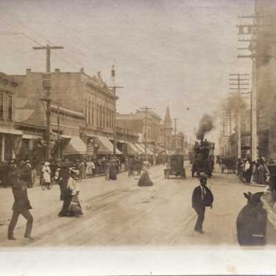 Postcard of Park Street, looking North from Central Ave, c. 1906