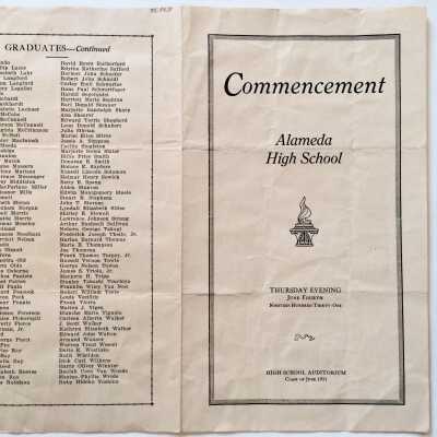 Commencement Program Alameda High School, June 1931