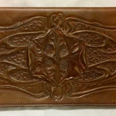 Leather wallet, hand tooled by Lura Hinsdale Smith, c. 1910