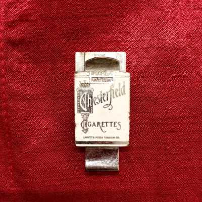 Money clip advertising Chesterfield Cigarettes, c. 1930s