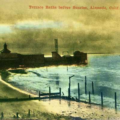 Postcard of Sunrise over Terrace Bathes, c. early 1900s