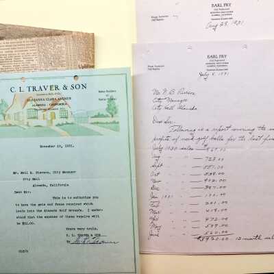 Documents relating to the Golf Course or Earl Fry, 1931, 1938