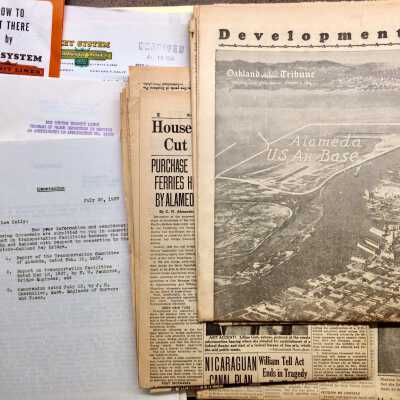 Folder with City documents relating to Transportation, 1937-1954.