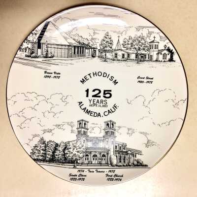 125 years Methodist Church in Alameda anniversary plate, 1978