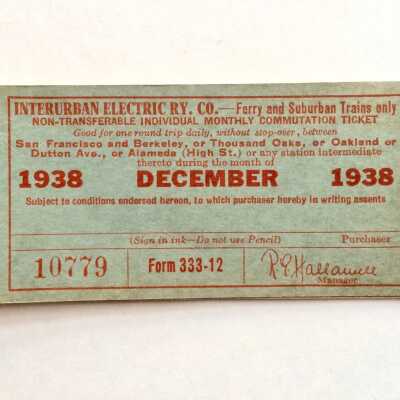 Interurban Electric Railway Ticket booklet, 1938