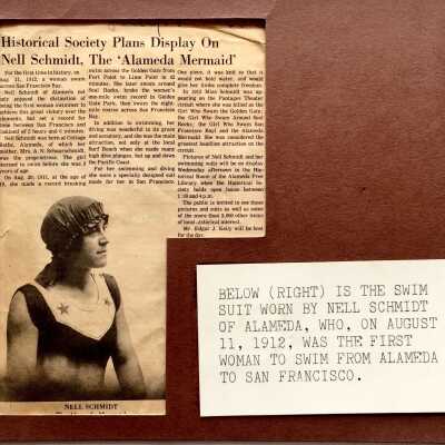 Clipping about Nell Schmidt exhibit at the Historical Society Museum, 1963