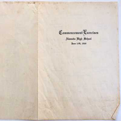 Program Commencement Exercises, Alameda High School, June 1920
