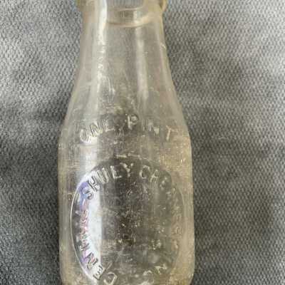 Central-Shuey Creamery Inc. Milk Bottle from the Alameda Dump, Ca. 1920s