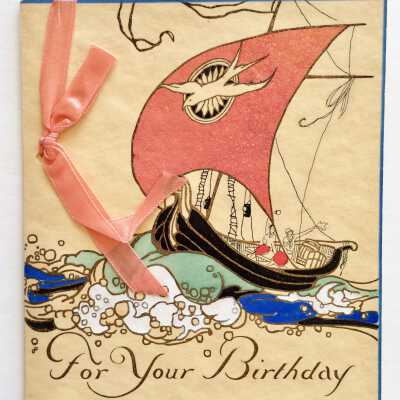 Birthday Card and envelope presented to Ethel Ekberg, c. 1930s