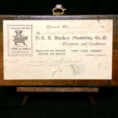 Receipt to Congregational Church for work Performed by Charles Fischer, Plumber, 1899