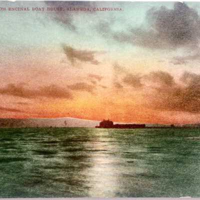 Postcard, Encinal Yacht Club at Sunset, 1910
