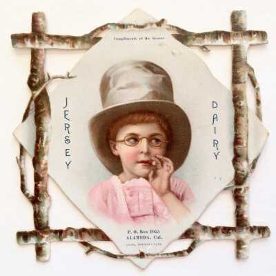 Advertising card for Jersey Dairy, c. 1890s