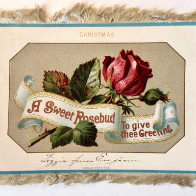 Christmas Card given to Lizzie Chipman, c. 1880s