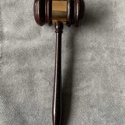 Gavel presented to Judge George E. McDonald, 1964