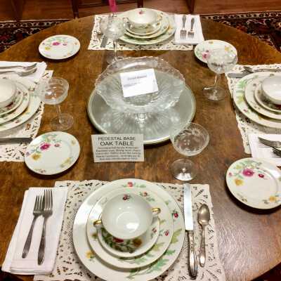 Cream Porcelain dinner service wth floral design, pre-WWII