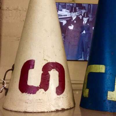 Cream Commuters' Club megaphone, 1905