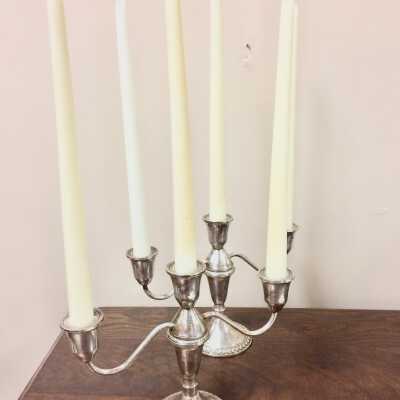 Duchin Double branched silver candlesticks, c. 1960s or 70s
