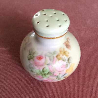 Porcelain salt shaker decorated by Anna J. Spreckels, c. 1912