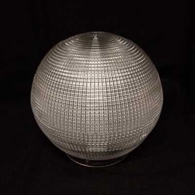 Ball-shaped ceiling lamp shade with cross-hatch line pattern, c. 1912