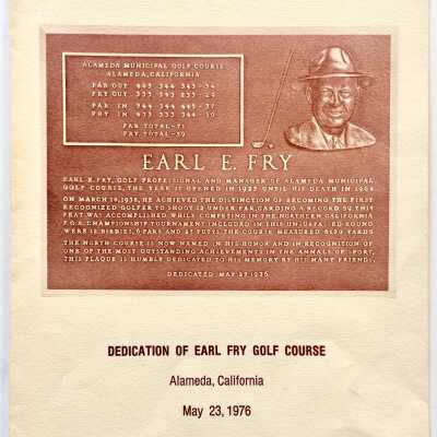 Program for dedication of the Earl Fry Golf Course, 1976