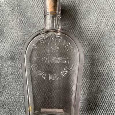 Flask Bottle from Nicholas P. Rienecker Salloon, c. 1890s